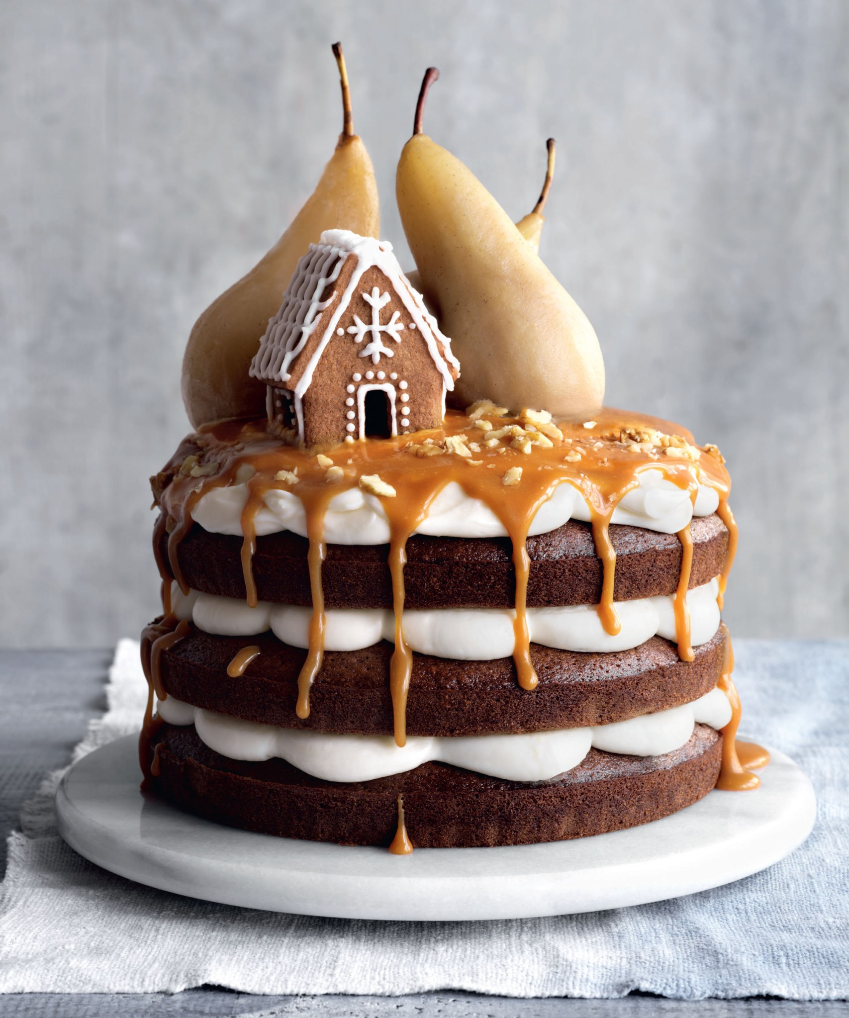 Stem Ginger Cake with Creamcheese Frosting & Salted Caramel Recipe from The Great British Bake